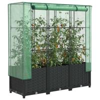 Plantenbak verhoogd met kashoes 120x40x138 cm rattanlook - thumbnail