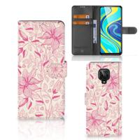Xiaomi Redmi Note 9 Pro | Note 9S Hoesje Pink Flowers - thumbnail