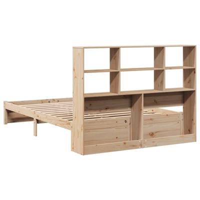 Bed met boekenkast zonder matras massief grenenhout 160x200 cm - thumbnail
