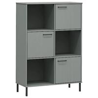 Boekenkast met metalen poten OSLO 90x35x128,5 cm hout grijs - thumbnail