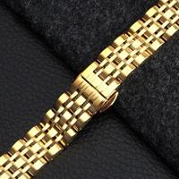 By Qubix - Metalen schakelbandje - Goud - Compatible met Garmin Lily 2 - Compatible Garmin bandje - thumbnail