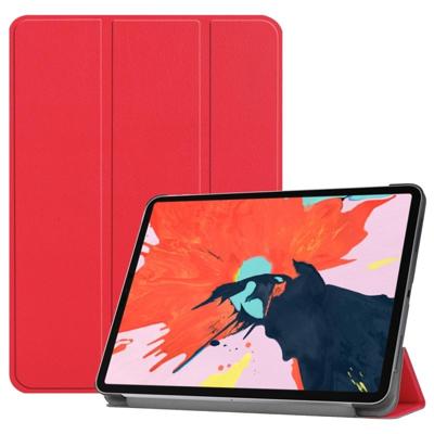 Custer textuur horizontale Flip PU lederen case voor iPad Pro 12 9 inch (2018) met drie-opvouwbare houder & slaap/Wake-up functie (rood)