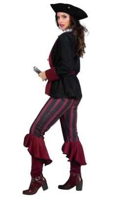 Piraat outfit dame burgundy