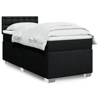 Boxspring met matras stof zwart 140x200 cm - thumbnail
