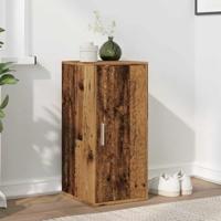VidaXL Schoenenkast 32x35x70 cm bewerkt hout oud houtkleurig - thumbnail