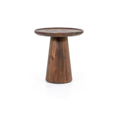 Eleonora Ronde Bijzettafel 'Ron' Mangohout, kleur Bruin, 46cm