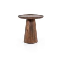 Eleonora Ronde Bijzettafel 'Ron' Mangohout, kleur Bruin, 46cm - thumbnail