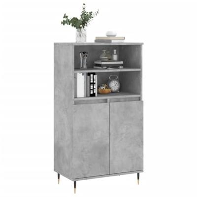 Hoge kast 60x36x110 cm bewerkt hout betongrijs