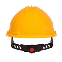 Veiligheidshelm met verstelbare draaiknop - Geel - thumbnail