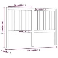 Hoofdbord 126x4x100 cm massief grenenhout grijs - thumbnail