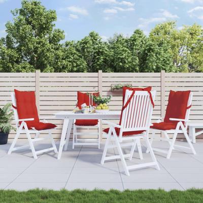 VidaXL Stoelkussens 4 st hoge rug oxford stof rood