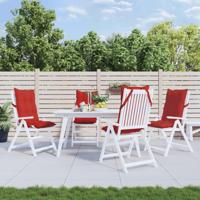 VidaXL Stoelkussens 4 st hoge rug oxford stof rood - thumbnail