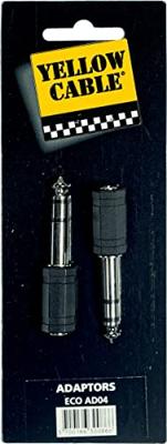 Yellow Cable AD04 6.3 mm jack male TRS - 3.5 mm female verloop (2 stuks) Yellow Cable AD04 6.3 mm jack male TRS - 3.5 mm female verloop (2 stuks)