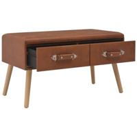 Salontafel 80x40x46 cm kunstleer bruin - thumbnail