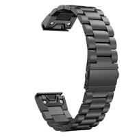 By Qubix - Stalen schakelband - Zwart - Compatible met Garmin Fenix 8-51mm - Compatible Garmin bandje - thumbnail