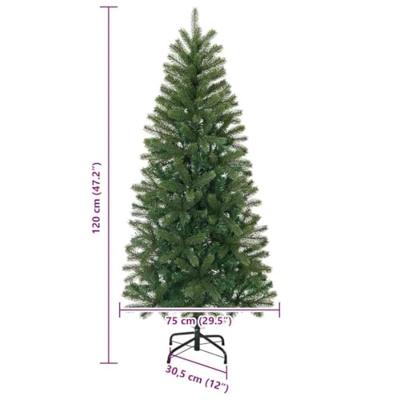VidaXL Kunstkerstboom met 150 led met standaard groen 120 cm pe en pvc