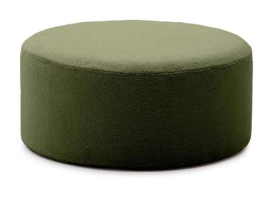 Kave Home Poef 'Kaeli' Bouclé, 90cm, kleur Donkergroen