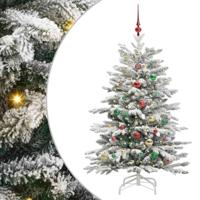 VidaXL Kunstmatige inklapbare kerstboom wit 150 cm pe en pvc - thumbnail
