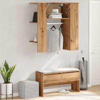 Halmeubel 97,5x37x99 cm bewerkt hout artisanaal eikenkleurig - thumbnail