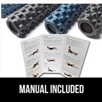 RumbleRoller 22" Mid Size Xtra Firm Black Textured Foam Roller - thumbnail