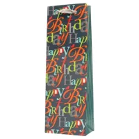 Geschenktas Happy Birthday 12,5 x 8 x 36 cm | 20 stuks - thumbnail