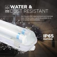 LED TL armatuur 120cm dubbel - T8 (G13) - 36 Watt 5040 lumen (140lm/W) - 6000K daglicht wit (860) - Koppelbaar - Flikkervrij - IP65 waterdicht - LED TL Lamp - thumbnail