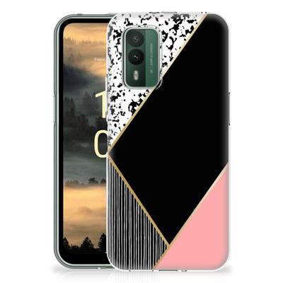 Nokia XR21 | TPU Hoesje | Zwart Roze Vormen Nokia XR21 | TPU Hoesje | Zwart Roze Vormen