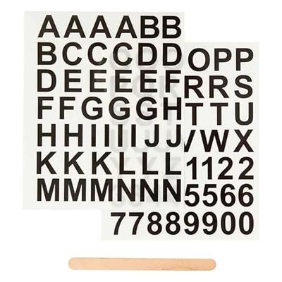 Creativ Company Rub-on stickers letters en cijfers zwart, 2 vellen Creativ Company Rub-on stickers letters en cijfers zwart, 2 vellen
