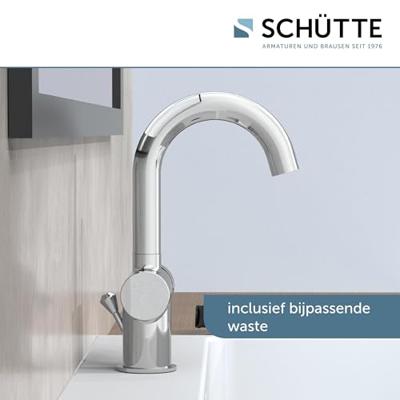 Wastafel Mengkraan Schutte Cornwall Zijdelingse Greep Chroom Schütte Wastafel Mengkraan Schutte Cornwall Zijdelingse Greep Chroom Schütte