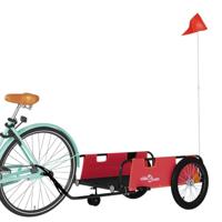 VidaXL Fietstrailer oxford stof en ijzer rood en zwart - thumbnail