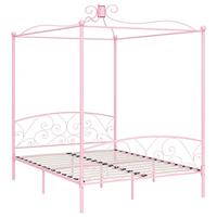 Hemelbedframe metaal roze 160x200 cm - thumbnail