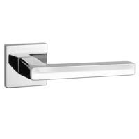 Aprile Massieve Deurkruk Pea Chroom Gepolijst Op Vierkant Rozet - thumbnail