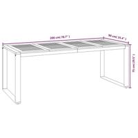 Tuintafel met U-vormige poten 200x90x75 cm massief acaciahout - thumbnail