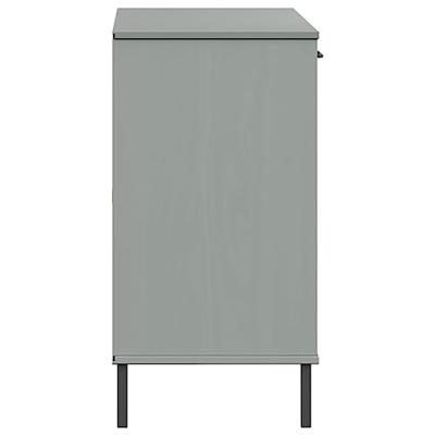Dressoir met metalen poten OSLO 113x40x77 cm grenenhout grijs