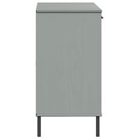 Dressoir met metalen poten OSLO 113x40x77 cm grenenhout grijs - thumbnail