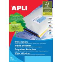 Apli Witte etiketten ft 99,1 x 67,7 mm (b x h), 800 stuks, 8 per blad (2420) - thumbnail