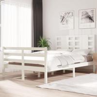 Bedframe zonder matras massief grenenhout wit 120x200 cm - thumbnail