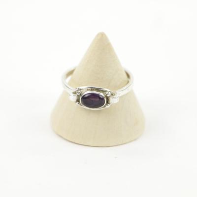 Zilveren Ring met Amethist Maat 19 (Sterling Zilver 925)
