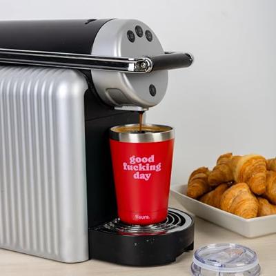 Koffiemok thermosbeker "Good fucking day" red