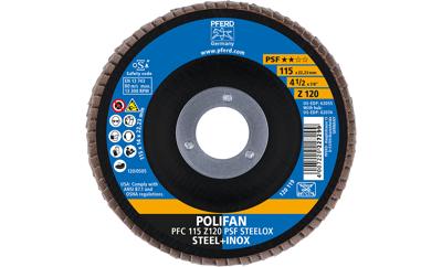 PFERD TOOLS 67769115 PFC 115 Z 120 PSF STEELOX Lamellenschijf Diameter 115 mm Boordiameter 22.23 mm RVS, Staal 10 stuk(s) PFERD TOOLS 67769115 PFC 115 Z 120 PSF STEELOX Lamellenschijf Diameter 115 mm Boordiameter 22.23 mm RVS, Staal 10 stuk(s)