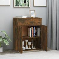 Dressoir 60x30x75 cm bewerkt hout gerookt eikenkleurig - thumbnail