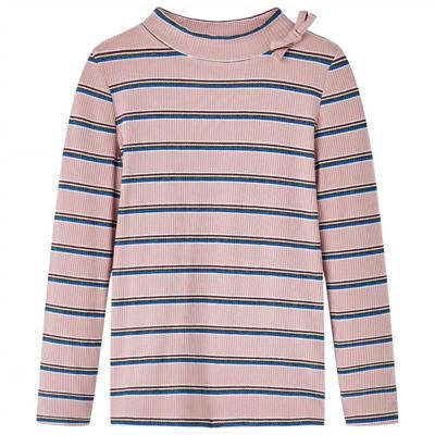 Kindershirt met lange mouwen gestreept 116 lichtroze