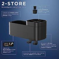 Tiger Opbergbakje 2-Store met Handdoekhaak en Tandenborstelhouder 25 cm Zwart - thumbnail