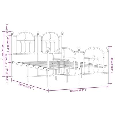 Bedframe met hoofd- en voeteneinde metaal wit 120x200 cm - thumbnail