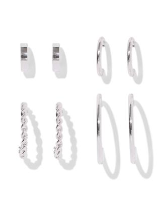 HEMA Oorringen zilver - 4 stuks (Silver)