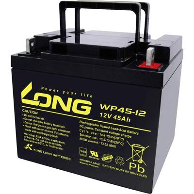 Long WP45-12 Loodaccu 12 V 45 Ah Loodvlies (AGM) (b x h x d) 199 x 171 x 166 mm M6-schroefaansluiting VDS-certificering, Geringe zelfontlading, Onderhoudsvrij Long WP45-12 Loodaccu 12 V 45 Ah Loodvlies (AGM) (b x h x d) 199 x 171 x 166 mm M6-schroefaansluiting VDS-certificering, Geringe zelfontlading, Onderhoudsvrij