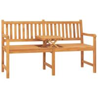 Tuinbank met tafel 3-zits 150 cm massief teakhout - thumbnail