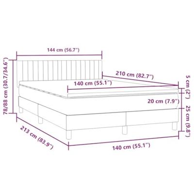 Boxspring met matras fluweel roze 140x210 cm