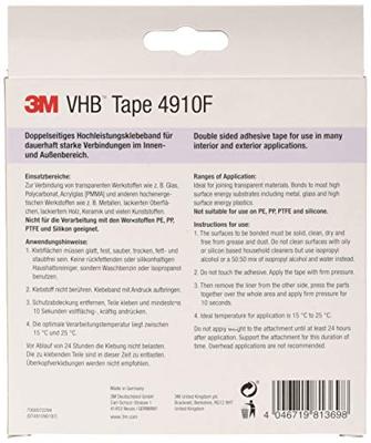 3M VHB™ 4910F 4910F193 Dubbelzijdige tape VHB 4910F Transparant (l x b) 3 m x 19 mm 1 stuk(s) 3M VHB™ 4910F 4910F193 Dubbelzijdige tape VHB 4910F Transparant (l x b) 3 m x 19 mm 1 stuk(s)