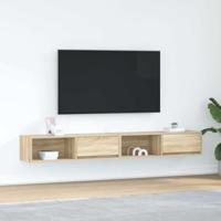 Tv-meubelen 2 st 100x31x25,5cm bewerkt hout sonoma eikenkleurig - thumbnail